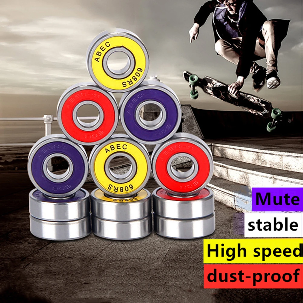 Abec-7 608Zz 2Rs Skateboard Scooter Roller Cuscinetti A Sfera Sigillati In Acciaio 8*22*7Mm Cuscinetti Per Skateboard Accessori Per Ciclismo