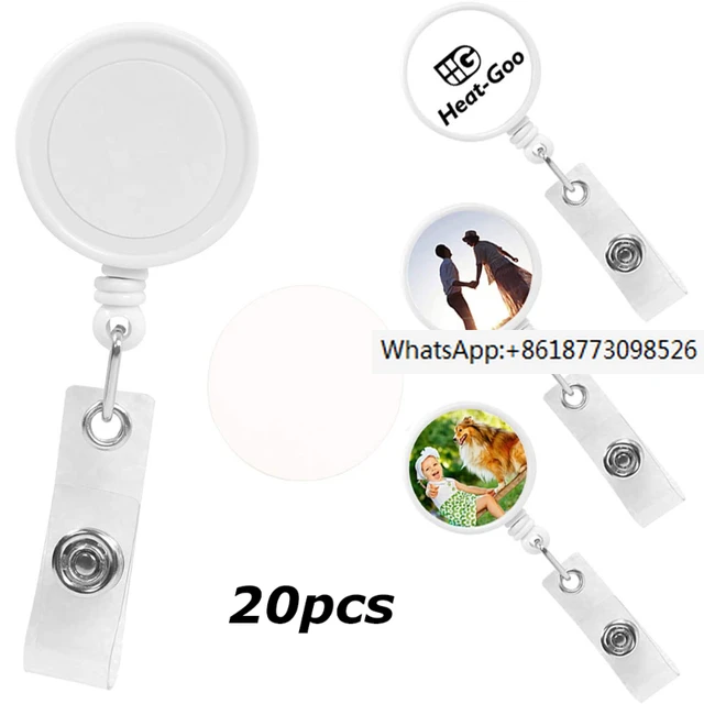 20pcs Sublimation Retractable Badge Holder Belt Clip,Blank Nurse ID Badge  Reels for Office Worker Doctor,Key Card Name Tag Holde - AliExpress