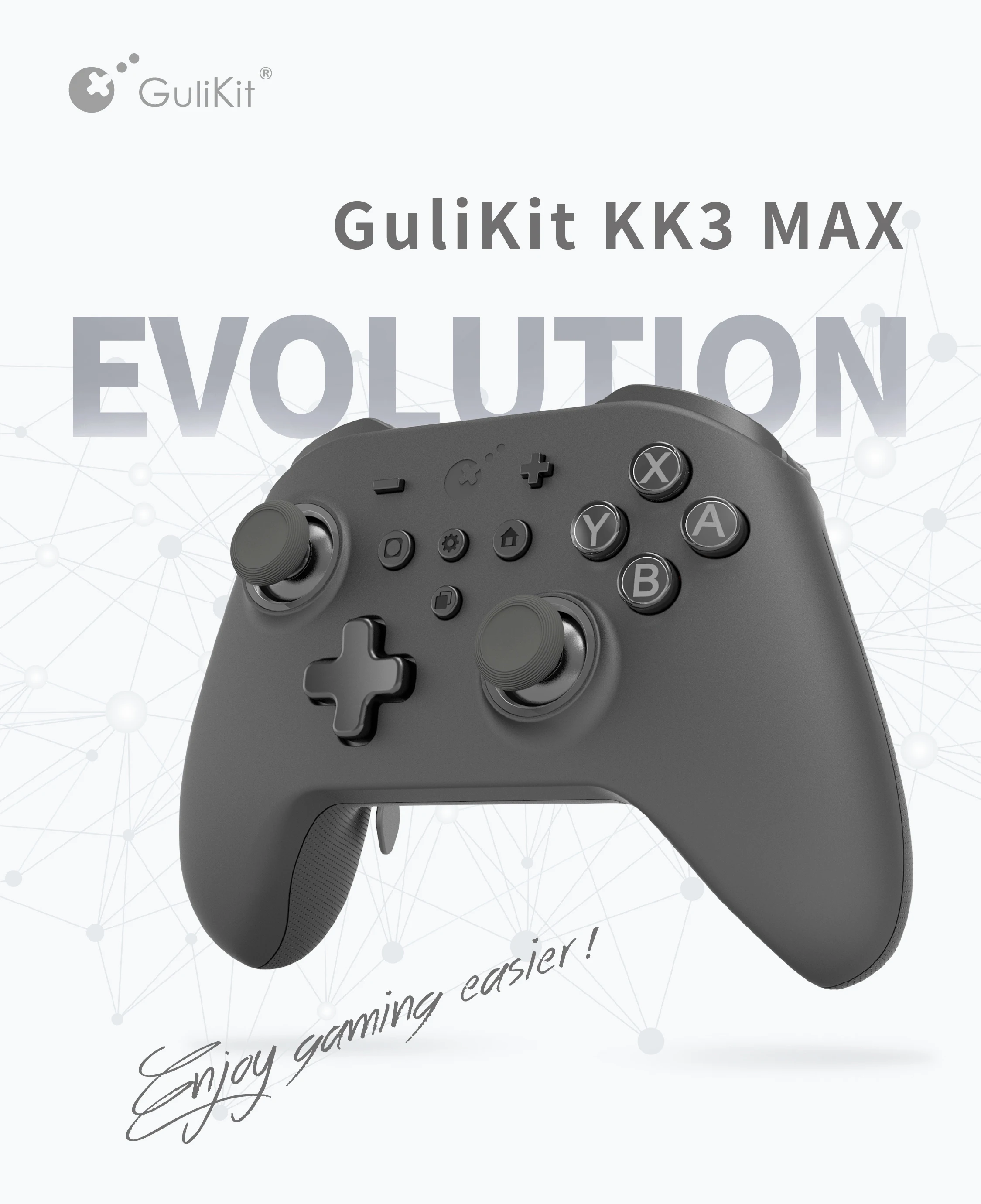 GuliKit KK3 MAX Wireless Controller with Hall Joystick,KingKong 3 Bluetooth Gamepad for Windows Nintendo Switch OLED Android iOS