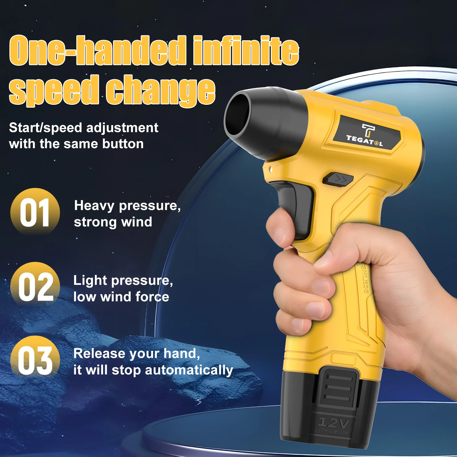 Powerful Turbo Blower Multifunctional Handheld leaf Dust and Snow Removal Tool Cordless Powerful Blower Battery * 2