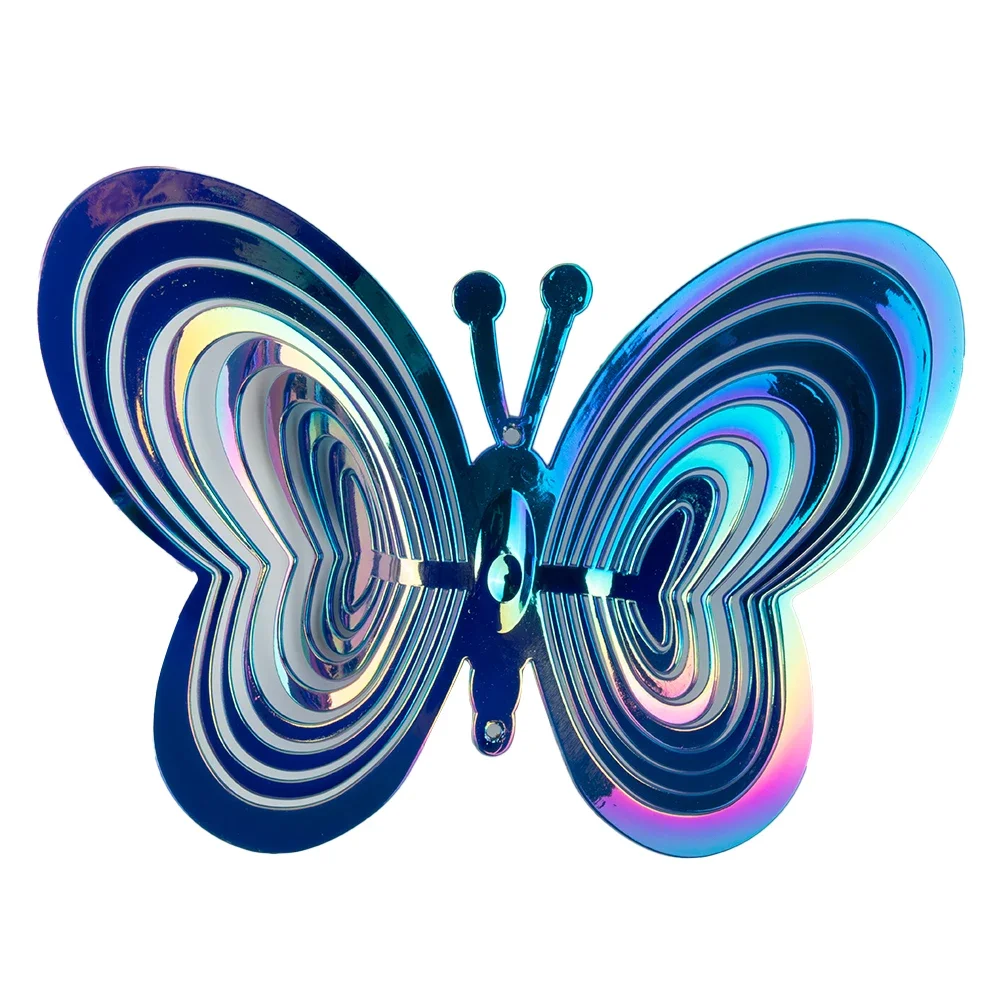 Butterfly Wind Chimes 21.2cm*15cm Metal 3D WindChime Wind Spinner Pinwheel Hanging Chime Outdoor Home Garden Decoration