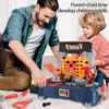 Large 2-in-1 Kids Tool Bench Set with Saw Screw Miter Pretend Play Construction Workbench Toys Education Toy for Boys & Girls 6
