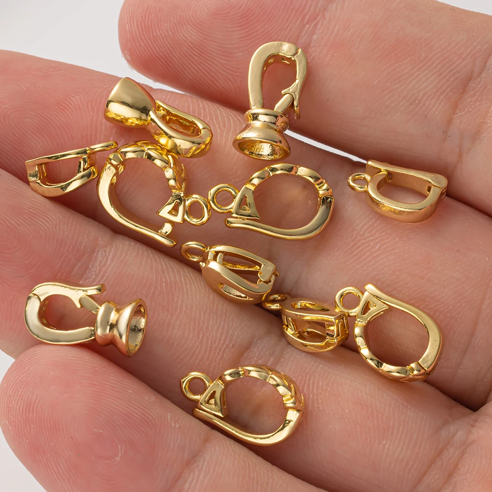 5 Stück 14K vergoldetes Messing Halskette Verkürzungsverschluss Perlenverstärker Verlängerungsschnalle für DIY Armband Anhänger Schmuckherstellung Versorgung – Detail 2