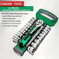 סט מפתחות ראצ'ט CRV של Galacok 3/8 כלי עבודה למכוניות תיקונים במוסך סט מפתחות סוקט DIY סדנה כלי עבודה ידניים 6