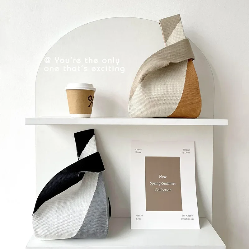 

Трендовая вязаная ручная сумка с усовершенствованной текстурой, Студенческая сумка для подмышек, женская сумка большой вместимости, весенний карман