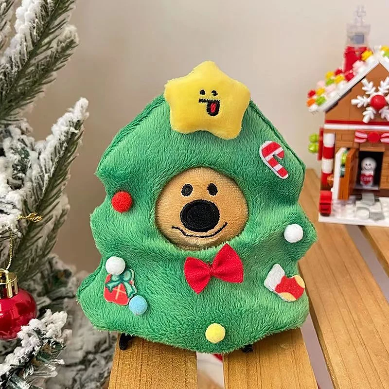 Cute Christmas Tree Creative Doll Plush Head Cover Doll Accessories Bag Key Pendant Christmas Party Decoration Props Charm Gifts