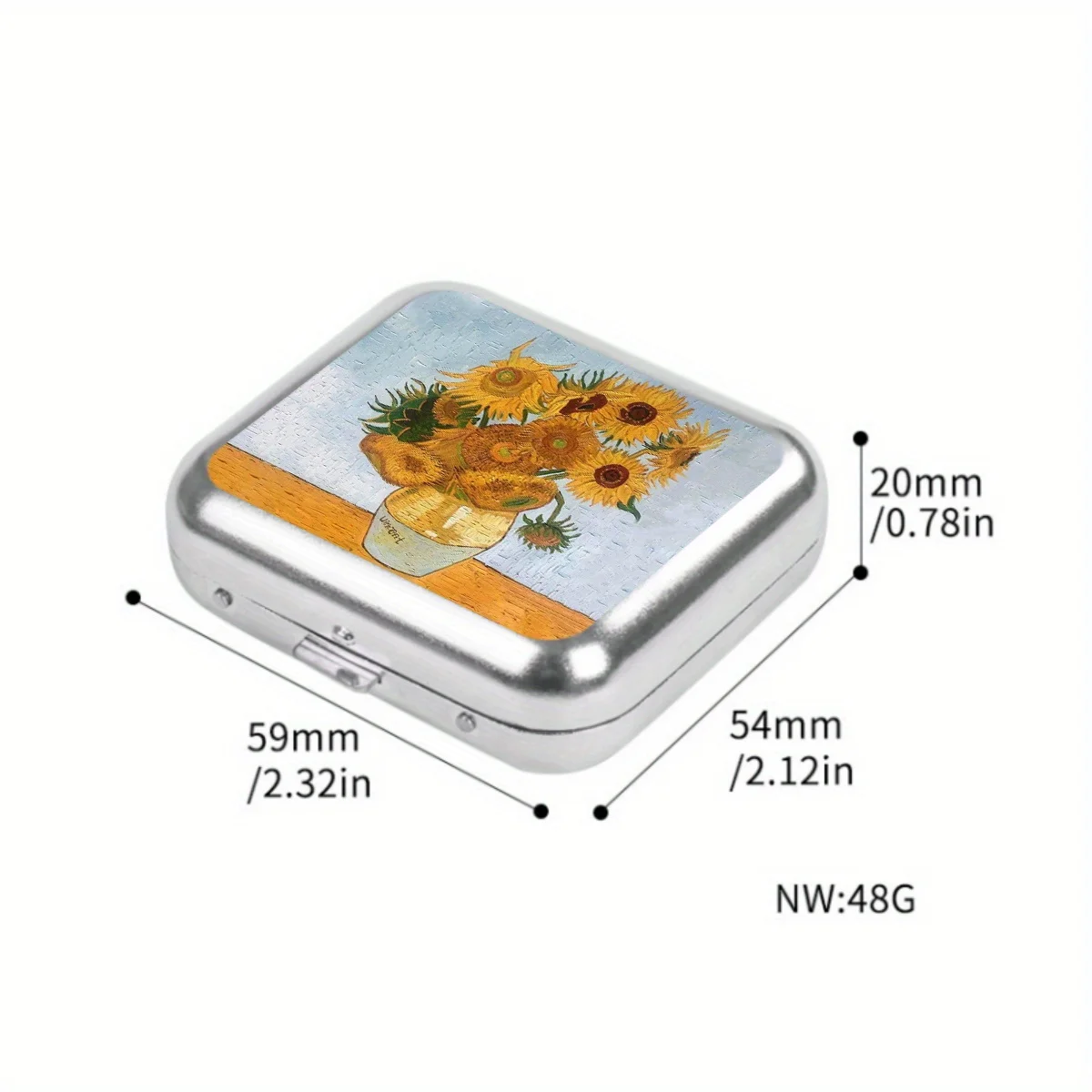 Mini Portable Ashtray with Sunflower Design-Creative Metal Pocket Ashtray for Outdoor, Car Use-Compact Smoking Accessory