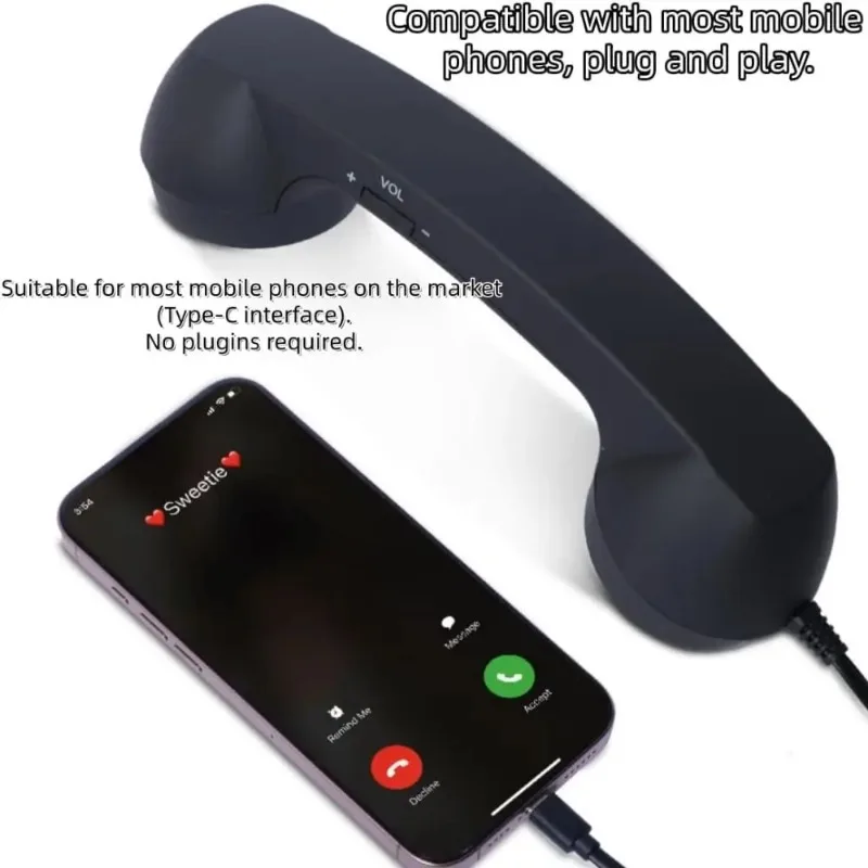 Tangle-Free Handheld Cell Phone Receiver with Microphone