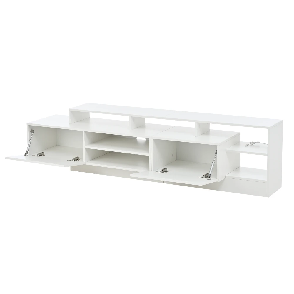 190 x 40 x 48,5 cm moderner TV-Schrank für TV-Geräte bis zu 70 Zoll, offener Stauraum mit LED-Anzeigen, Lowboard mit Hochglanz – Detail 24