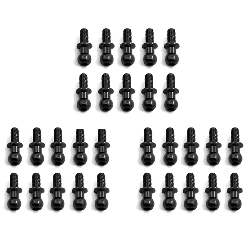 

30Pcs M3 Metal Hex Ball Head Screws For Tamiya TT01 TT02 Sakura D5 1/10 RC Drift Car Spare Parts Universal,Black