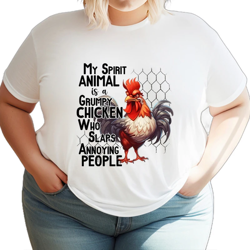 

Angry Chicken Designs T Shirts Women's Pluse Size Short Sleeve Shirt Chicken Funny Quote Oversized Tshirt Women's Clothing Sales