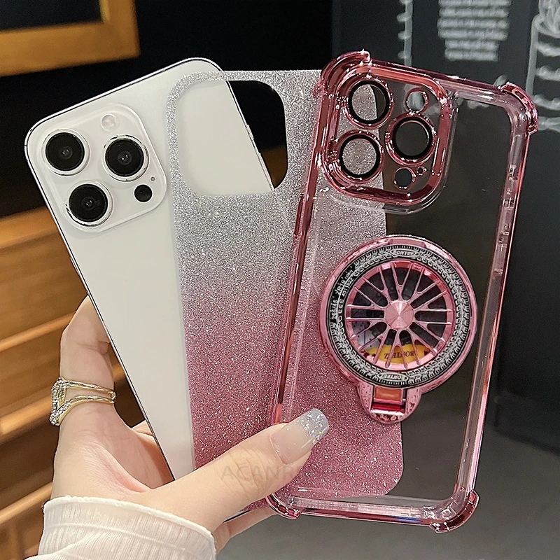 Plating Rotate Holder Silicone Stand Case - Premium Protective Cover