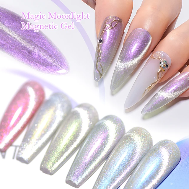 maonail セット MEET ACROSS 7Pcs/Set Moonligh Cat Magnetic Gel Nail Polish