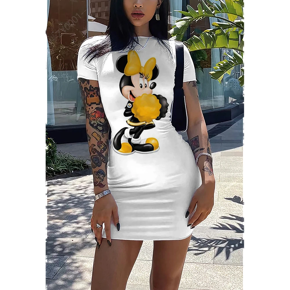 

Boho Dress Summer 2022 Disney Women's Summer Sundresses Mickey Fashion Woman Blouses 2022 Large Size Dress Women Elegant Luxury