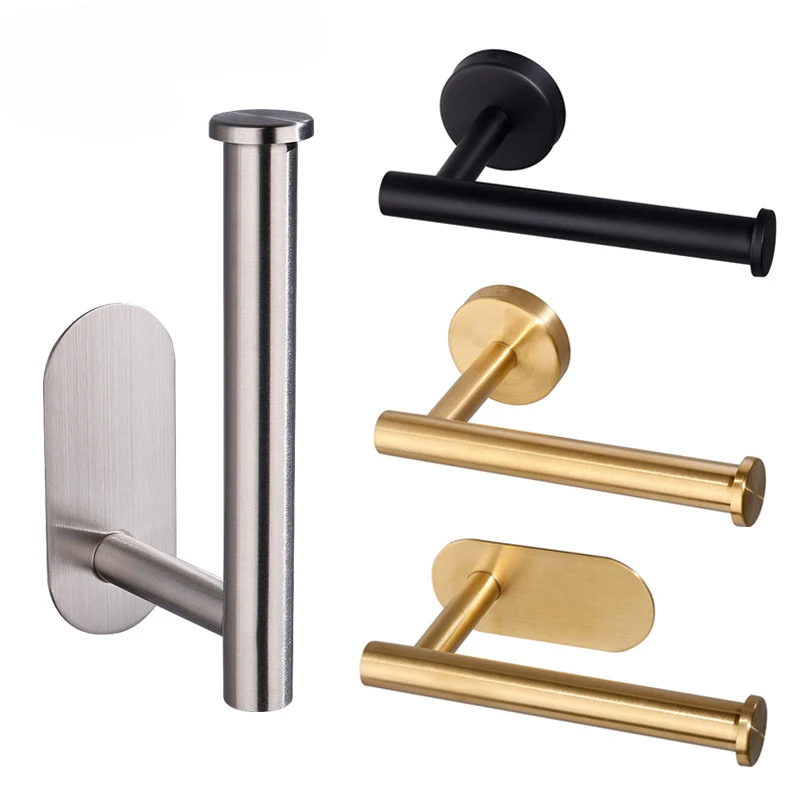 Stainless Steel Toilet Paper Towel Holder Self Adhesive Wall Mount No Punching Tissue Towel Roll Dispenser for Bathroom Kitchen paper towel holder,toilet paper holder,toilet roll holder,tissue holder