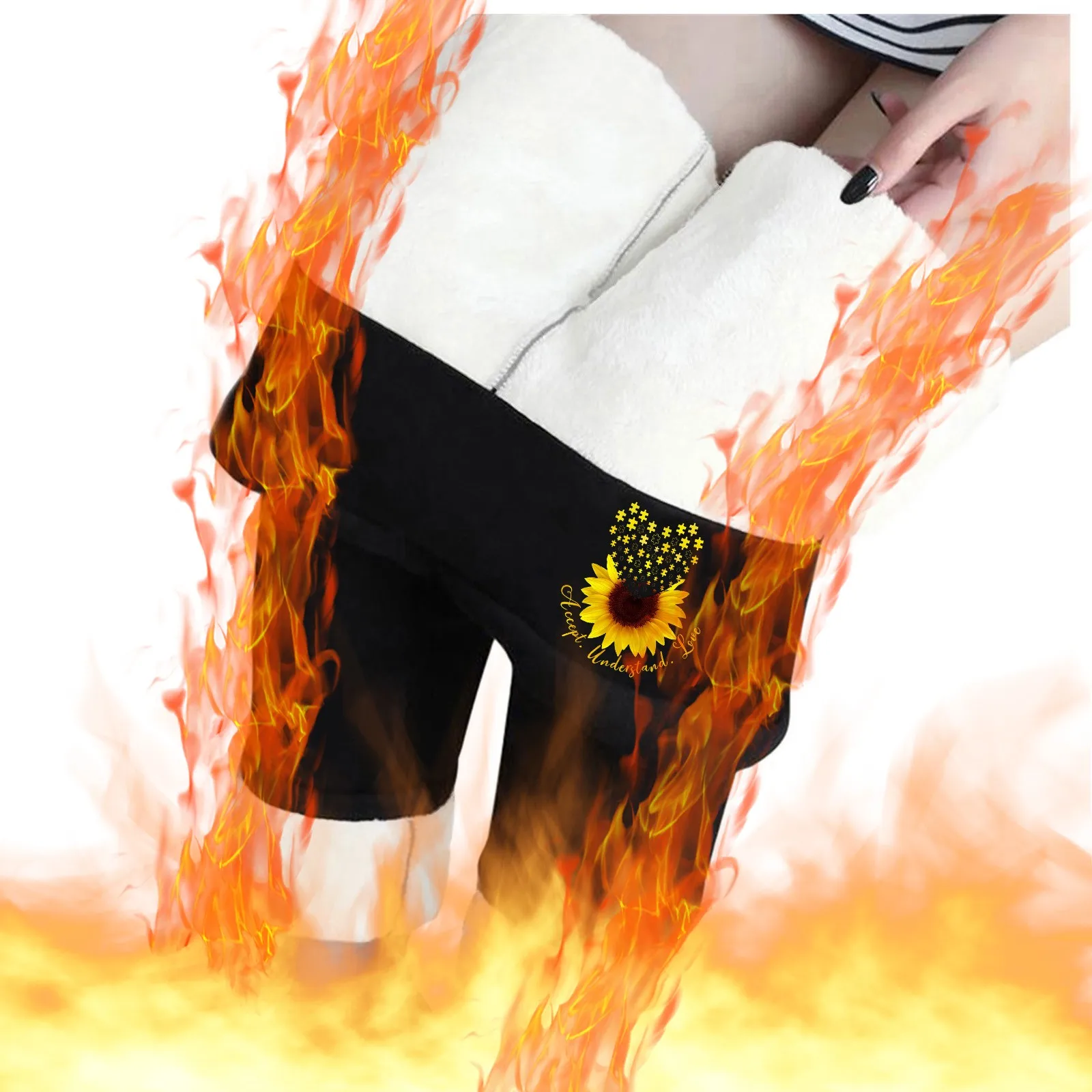 

Бархатные плотные леггинсы из овечьей шерсти, женские осенне-зимние теплые штаны с принтом и высокой талией, тренировочные леггинсы