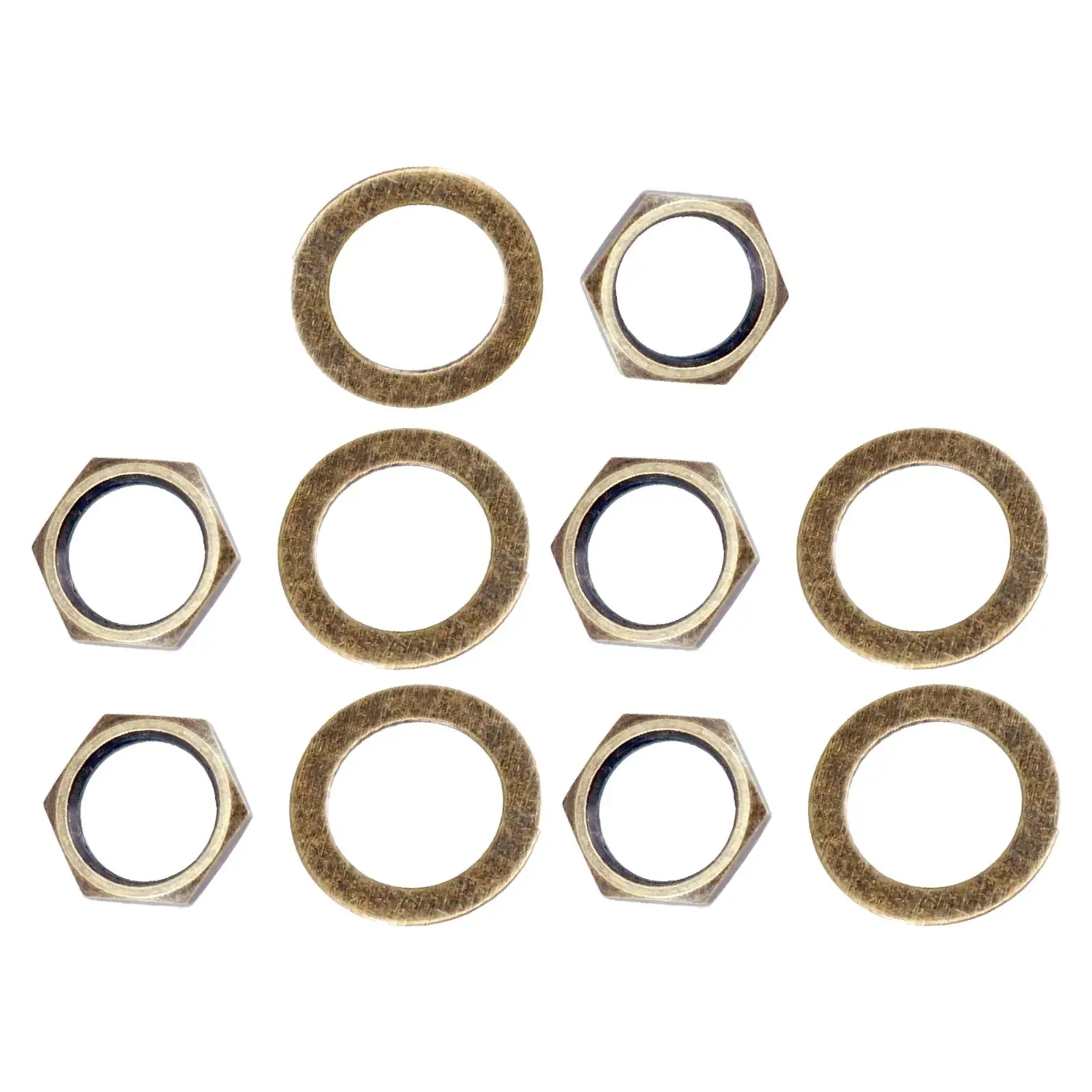 10Pc 3/8 Inch Guitar Jack Nuts Lock Washer Set for Guitar Bass Accessories