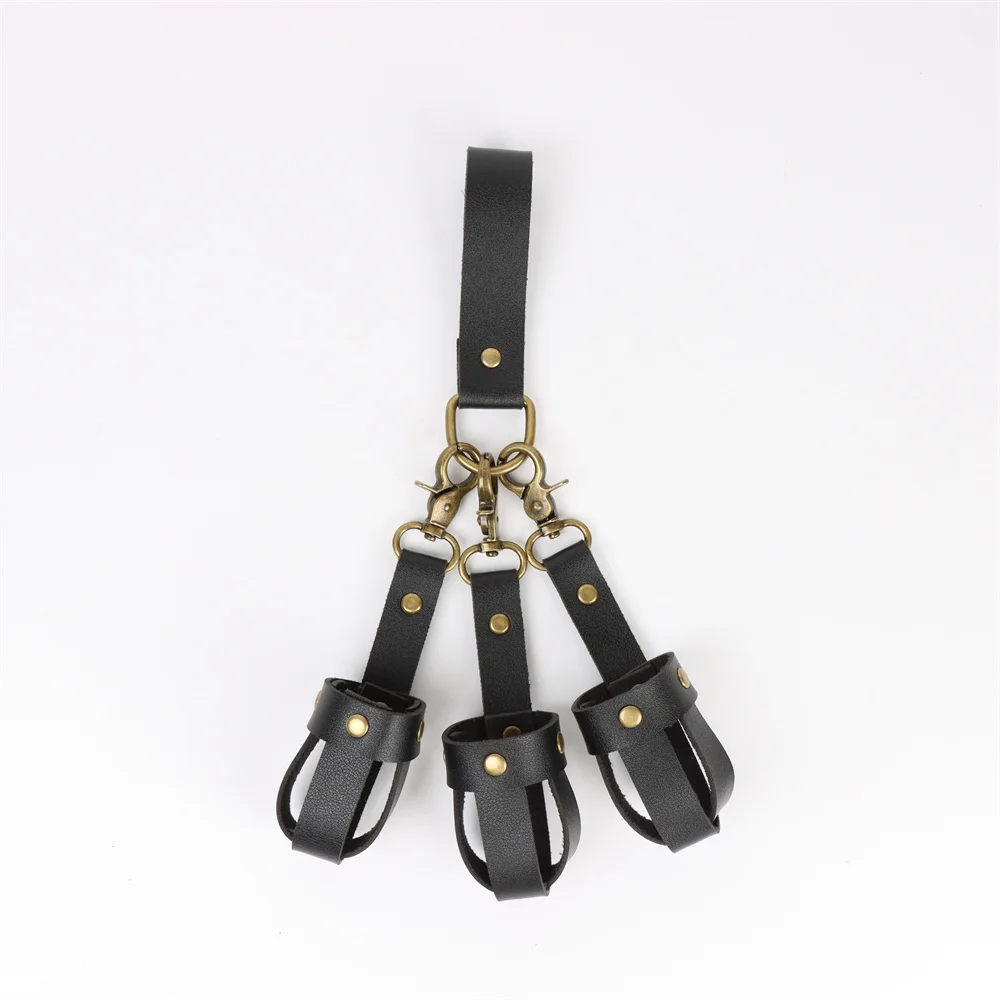 Medieval Alchemy Vial PU Leather Holder Belt - Artificial Potion Bottle Accessory for Renaissance Faires And Cosplay Belt