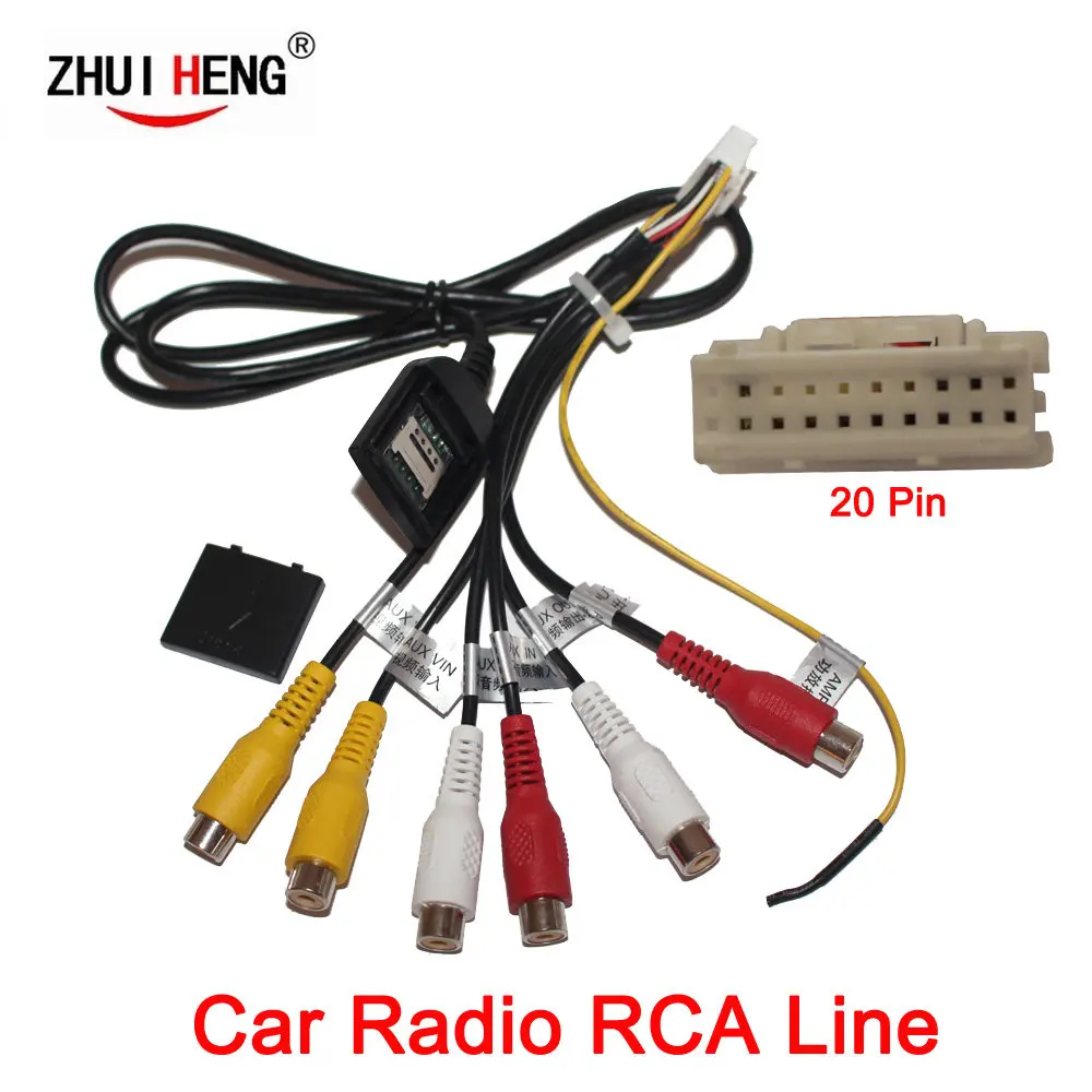 20PPlugCarStereoRadioRCAOutputAUXWireHarnessWiringConnector
