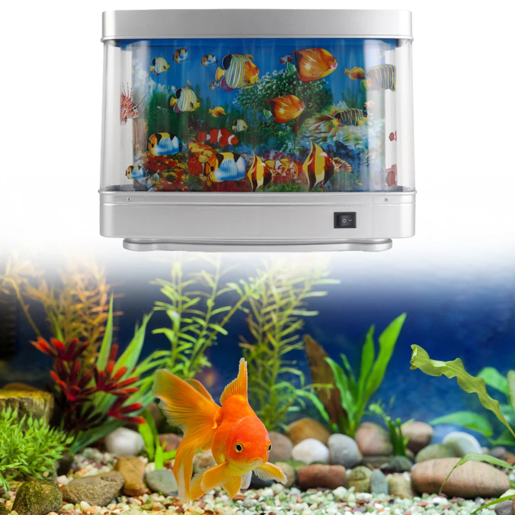 LED Artificial Aquarium Night Light Dynamic Moving Fish Decorative Lamp for Peaceful Home Ambiance