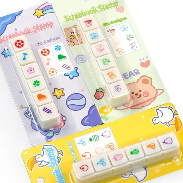 Press Type 6 Designs Stamps: Encourage Creativity and Motivate with Kawaii Kids Reward Stamps