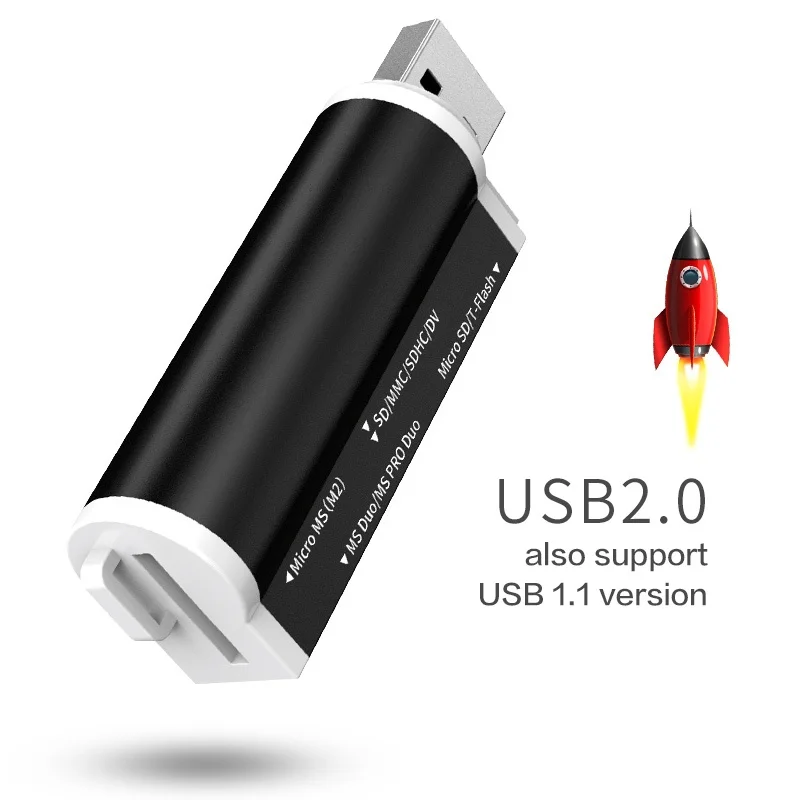 마이크로 SD T-플래시 MMC SDHC MS PRO DUO TF M2 메모리 스틱용 고속 멀티 USB 2.0 올인원 메모리 카드 리더기