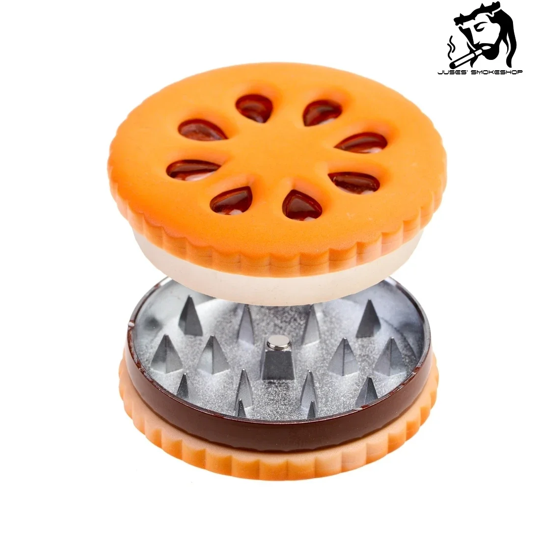 Hamburg & Biscuit Shape Metal Dry Herb Grinder 55mm 3 Layers Tabacco Herb Crusher Dried Flowers Herbs Home Gift for Men