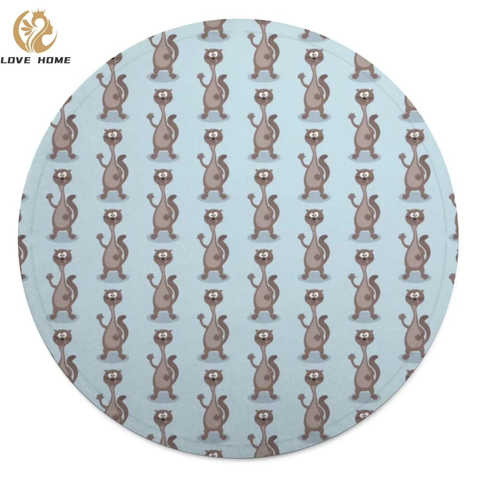 

Funny Ferret Blanket Cartoon Animal Print Fleece Chair Round Blanket Super Soft Fashion Aesthetic Bedspread