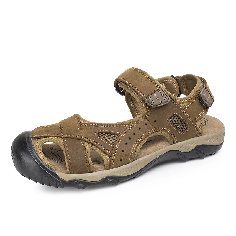 

New Fashion Summer Leisure Beach Men Shoes High Quality Casual Genuine Leather Sandals Outdoor Men's Sandals Big Size 38-48