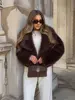 Luxury Lapel Faux Fur Short Coat For Women Casual Fluffy Full Sleeve Warm Female Jacket Autumn Winter Lady Commuter Outerwears﻿ 3