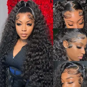 30 40 Inch Deep Wave Lace Front Wigs Human Hair 200 250 Density 13x4 13x6 HD Lace Frontal Wigs Human Hair for Women 1