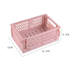 Collapsible Stackable Storage Crate - Cute Portable Organizer for Makeup, Jewelry, and Toys (Big pink)