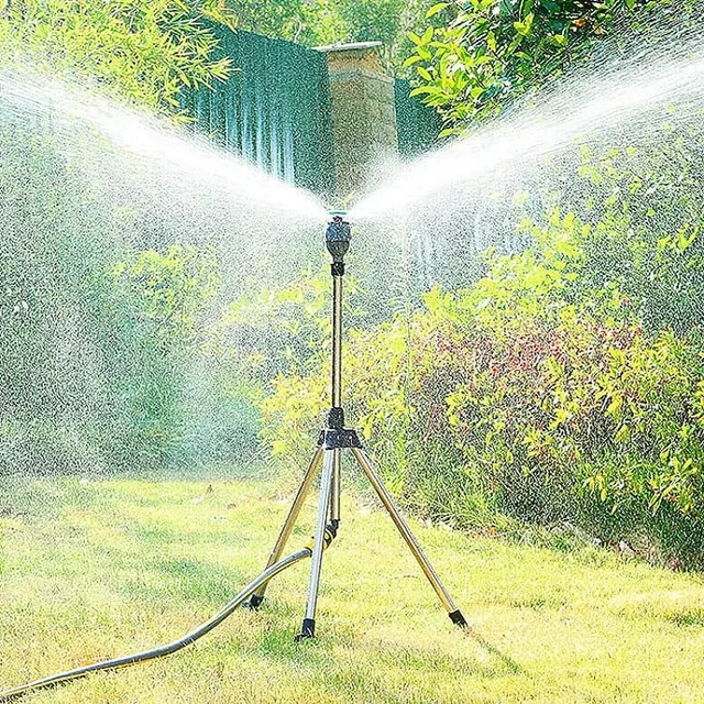 360 Rotary Öntözés Ütés Sprinkler Fej És Állvány Teleszkópos Tartó Autó Forgó Permetező Gyep Öntöző Vízkészítő Szerszám
