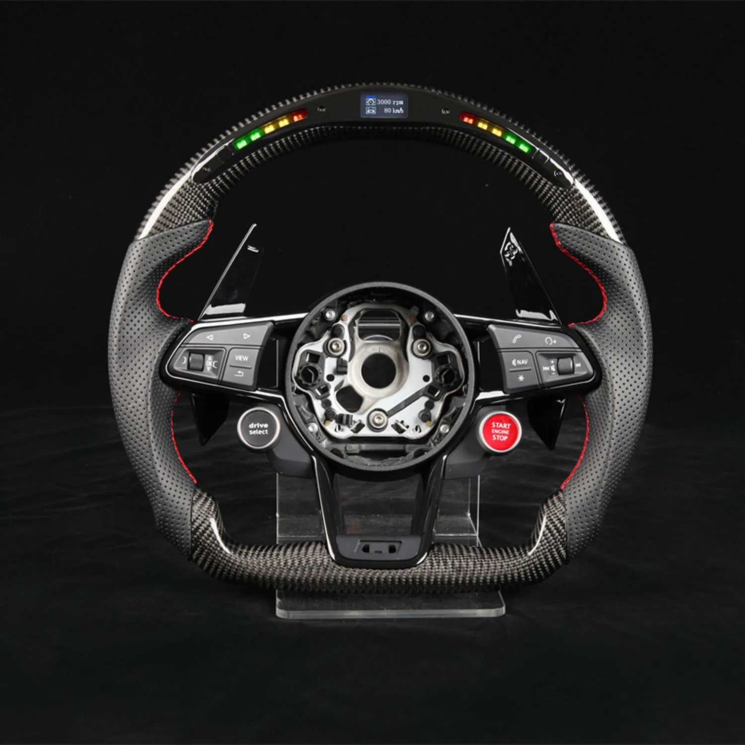 Led Shift Lights Carbon Fiber Steering Wheel For Audi R8 Rs3 Rs4 Rs5