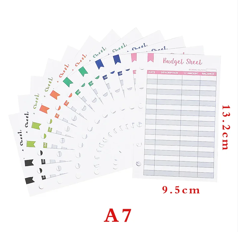 A5 A6 A7 Bindmiddel Budget Planner Organizer 6 Ringband Enveloppen Zakken En 12 Stuks Onkostenbegrotingsbladen