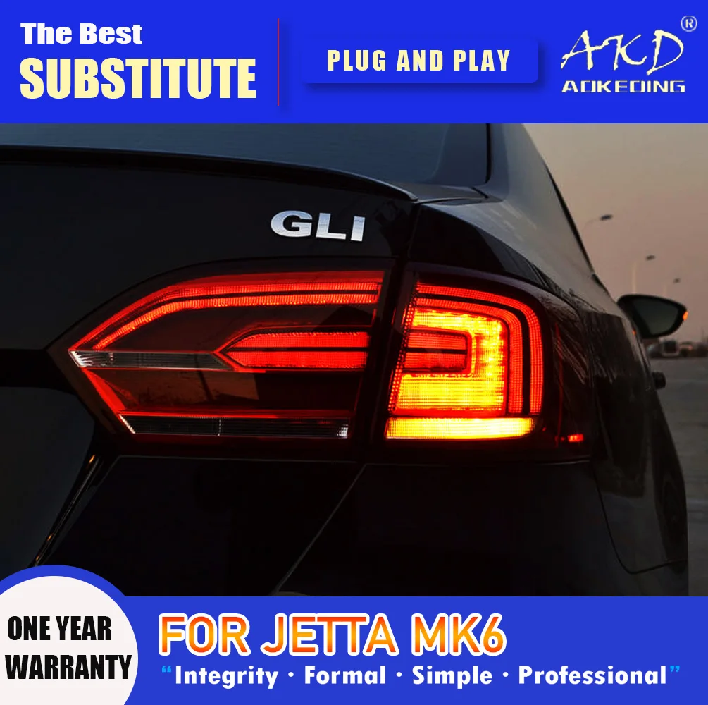 AKD Tail Lamp for VW Jetta Sagitar MK6 LED Tail Light 2012-2014 MK6 Rear Fog  Brake Turn Signal Automotive Accessories - AliExpress