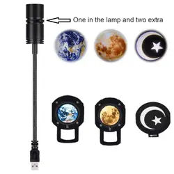 Projecteur de lune et de planète, USB, lumière à large faisceau, luminaire décoratif d'intérieur, idéal pour une chambre à coucher ou une Table 