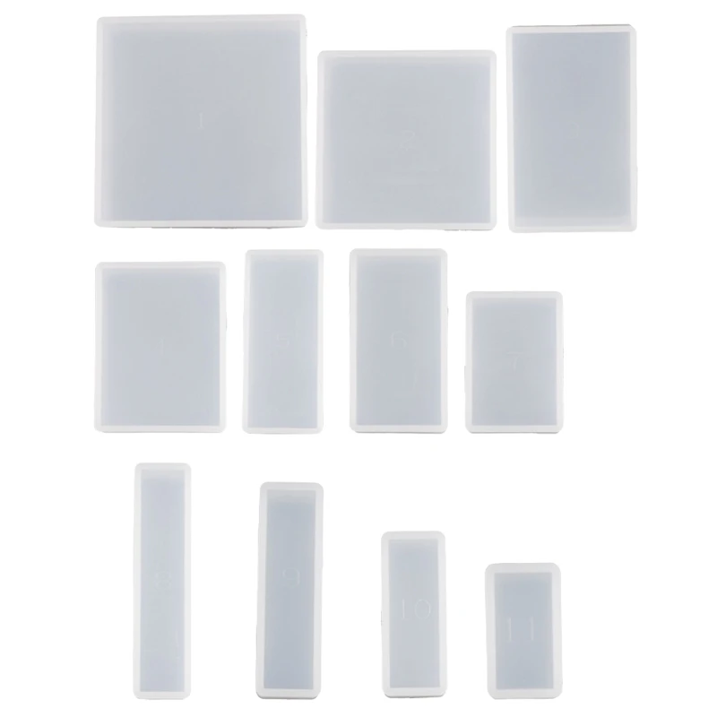

11 Pieces DIY Silicone Mold Set Various Shapes and Sizes Resin Mould Crystal Droping Moulds for Decorations Crafting R3MC
