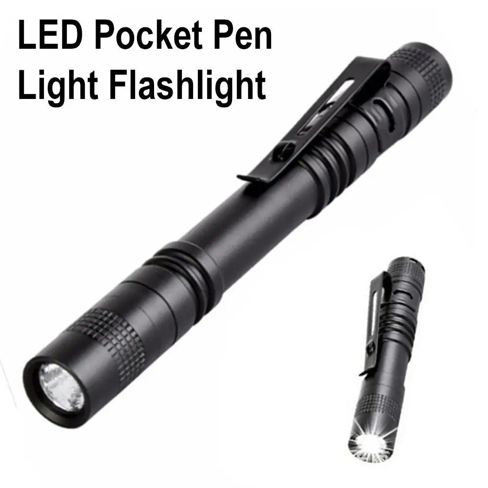 

LED Flashlight Clip Mini Light Penlight Pocket Portable Pen Torch Lamp With Clip Penholder For Inspection Work Repair Camping