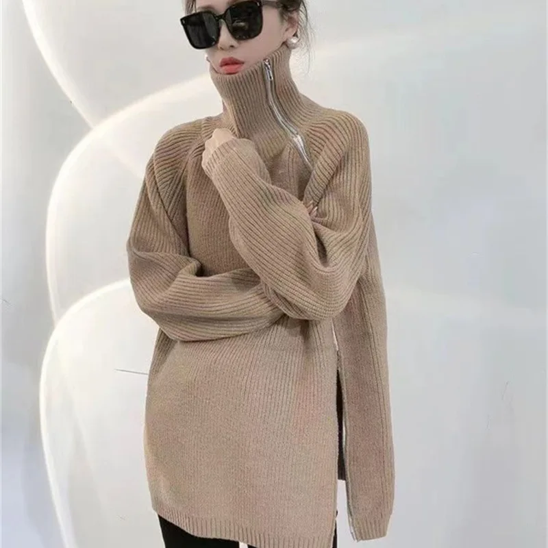 Women Thick Turtleneck Sweater Long Sleeve Knitwear