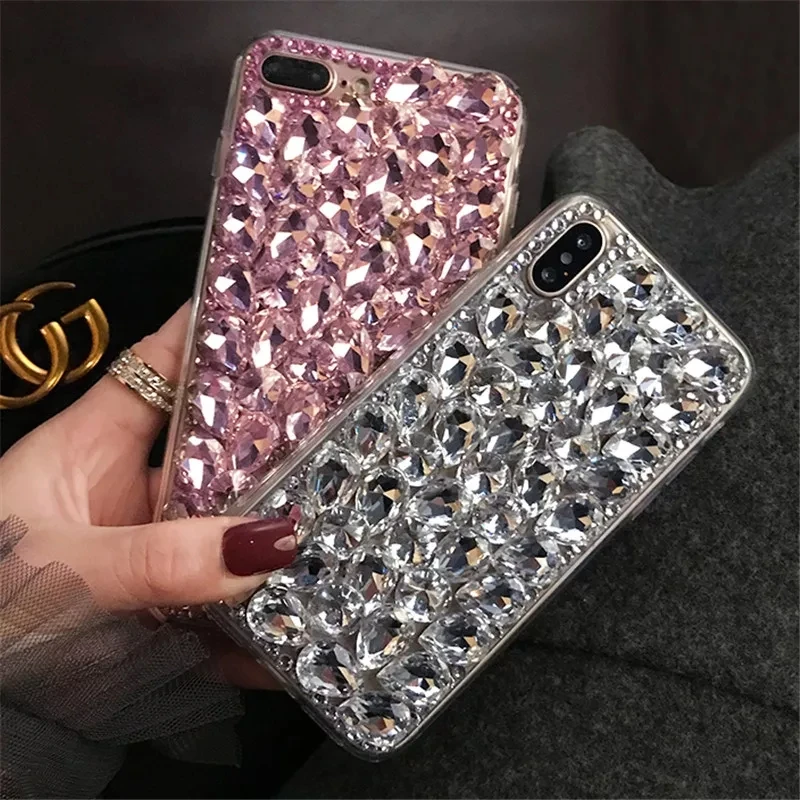 Korean Bling Crystal Diamond Phone Case with Stone Accents