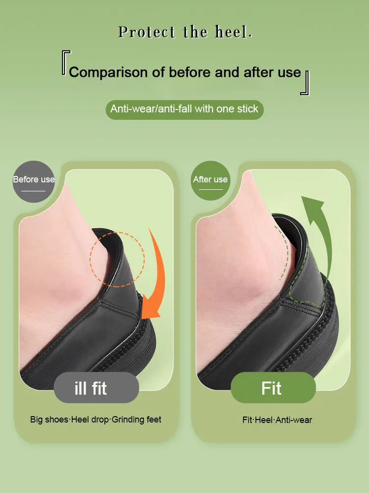 Shoe Insoles Heel Protector Heel Protector Pads Shoe Repair Stickers High Heel Stickers Casual Shoes Protectors Insole Shrinking Size Anti wear Feet Pads Adjust Size Cushion