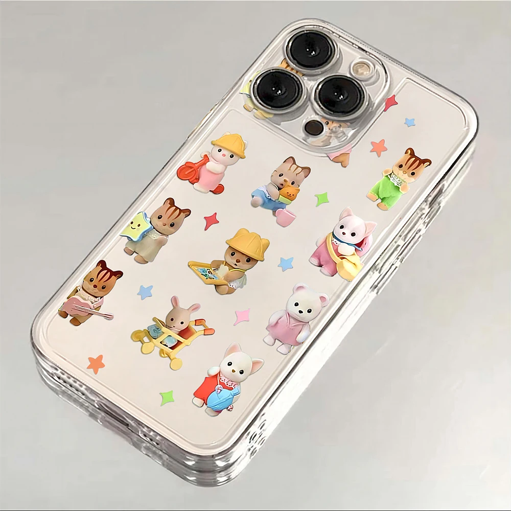Vintage Bear Design Luxury Clear Phone Case