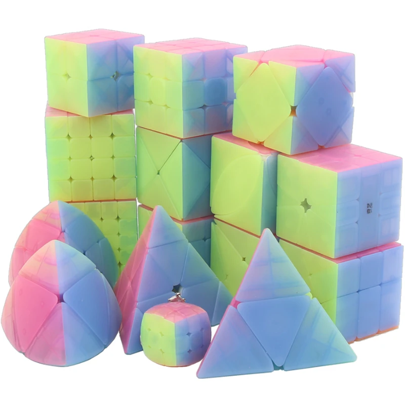 Jelly Color Stages Two, Three, Four and Five Pyramid Oblique Magic Cubes Zongzi Small Pendant Keychain Magic Cubes