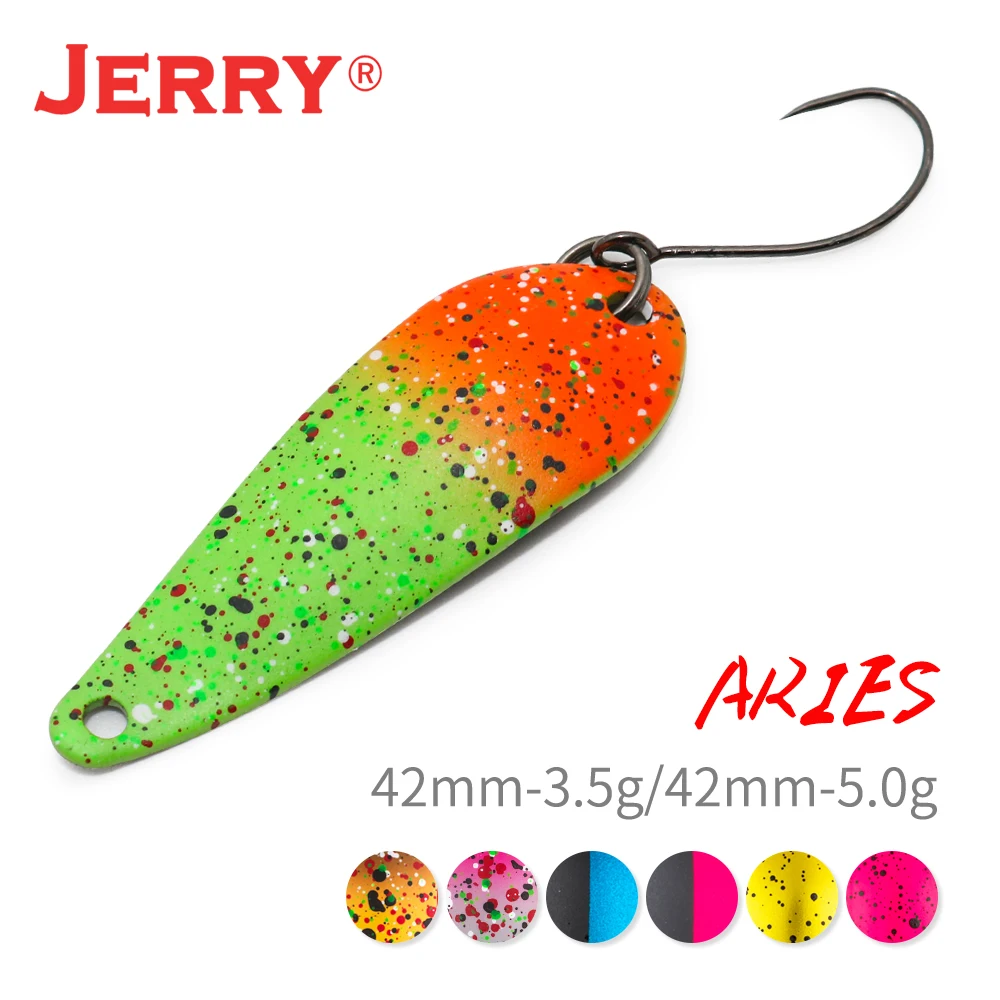Jerry Aries Iron Micro Trout Fishing Spoon Baubles Spinner Glitter Lake Area Meta Bait 3.5G 5G Pike Lure