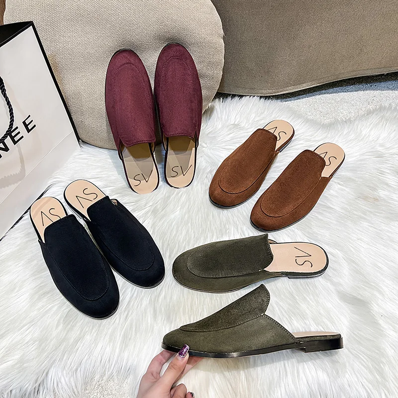 

Baotou Half Slippers Women Summer Wear Muller Shoes 2022 New Flat Sandals