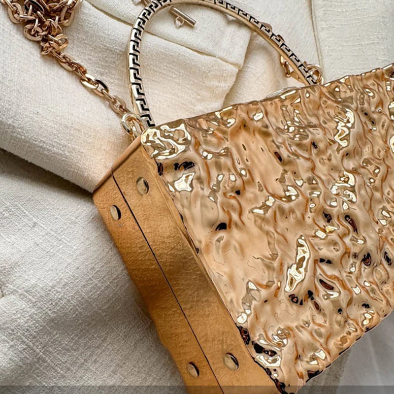 Fashion Acrylic Clutch Handbag Square Hard PC Women Daily Messenger Purse Handle Evening Party Elegant Box Bag Lady Chain Wallet