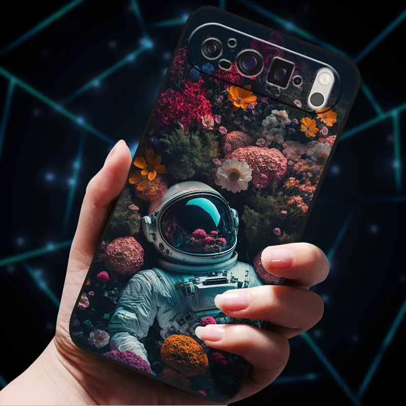 Space-Themed Soft Silicone TPU Phone Case - Astronaut Design