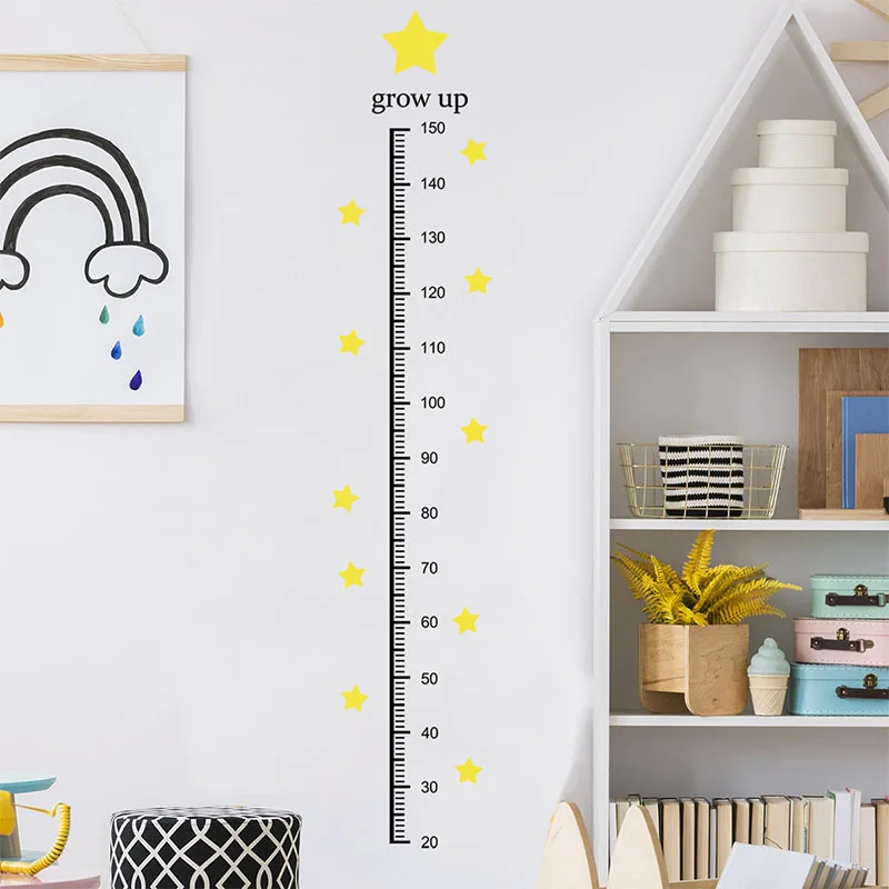 Cartoon Height Measure Wall Sticker for Kids Rooms Child Growth Ruler Stickers Gauge Growth Chart School Decals Nursery Bedroom