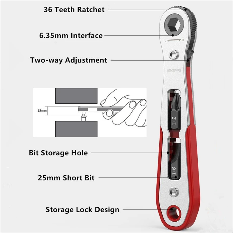 

T50 Upgrade 36 Teeth Ratchet Two-way Screwdriver Multi-function Turning Right Angle Screwdriver Set For Narrow Space DIY Tool